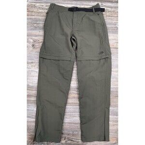 The North Face Convertible Pants/Shorts Mens 32 Green Nylon Ripstop Hiking Camp